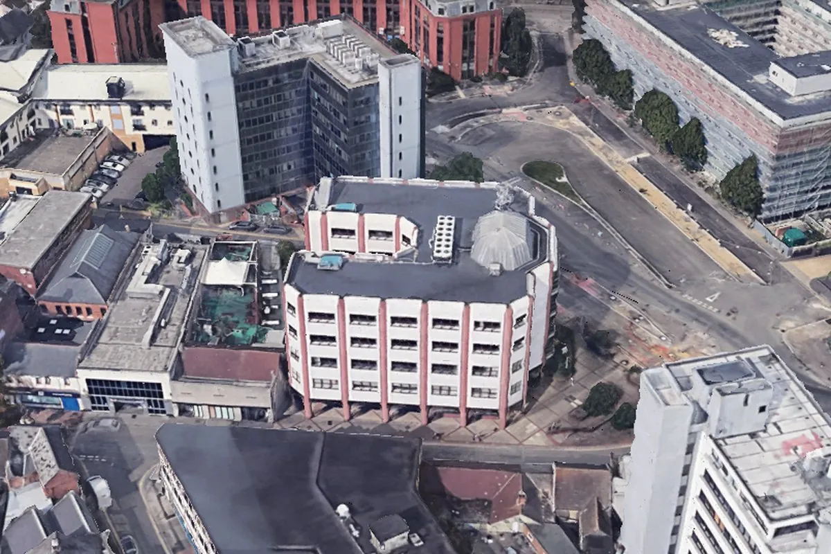 Aerial view of Focal Point, Swindon town centre (SN1)