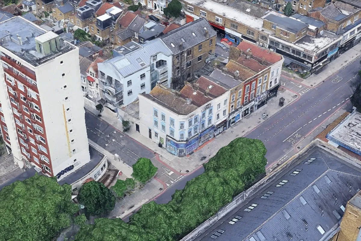 Aerial view of Rose Hotel, Stoke Newington, London (N16)